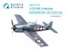 Quinta Studio QD72147 F6F-3 Hellcat 3D-Printed coloured Interior on decal paper (Eduard) 1/72